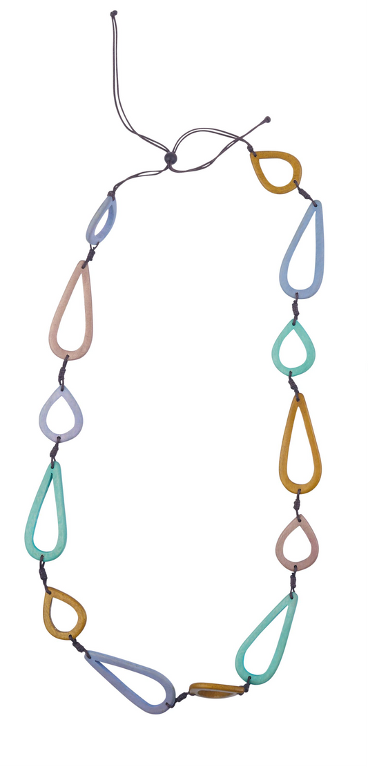 Multi-Colored Wooden Geo Necklace