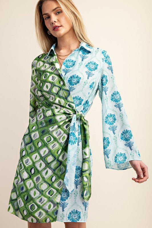 Mix Your Print Wrap Dress