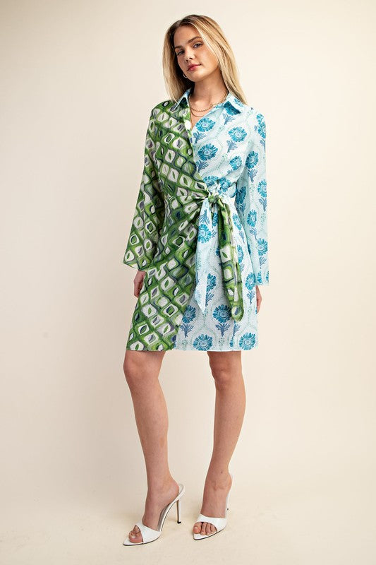 Mix Your Print Wrap Dress