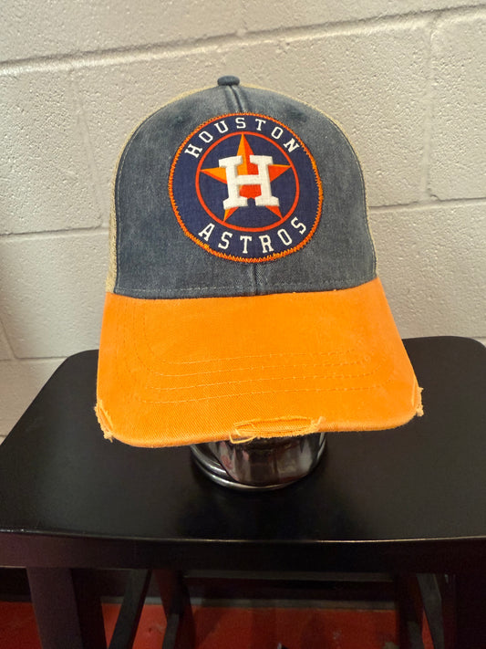 Denim and Orange Astros Cap