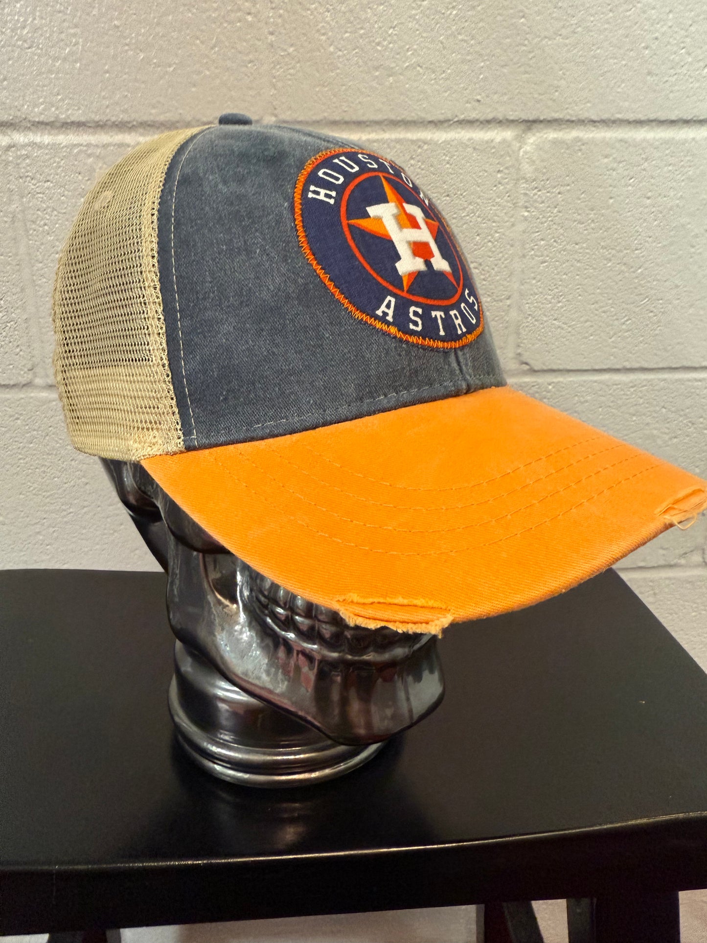 Denim and Orange Astros Cap