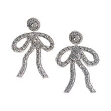 Coquette Embroidered Earrings | Silver