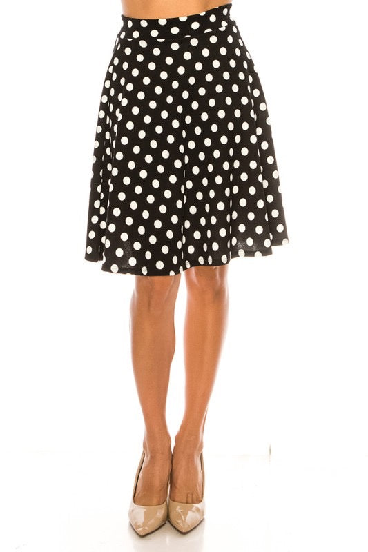 Polka Dot A-line Skirt