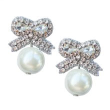 Collette Bow & Pearl Earrings