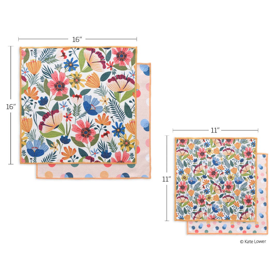Field Of Flowers All Purpose Towel Set, Multi-Surface Cloths