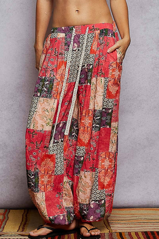 Boho Patch Work Harem Pants