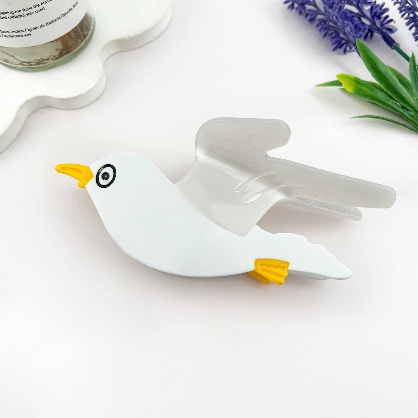 Seagull Bird Acetate Hair Claw Clip