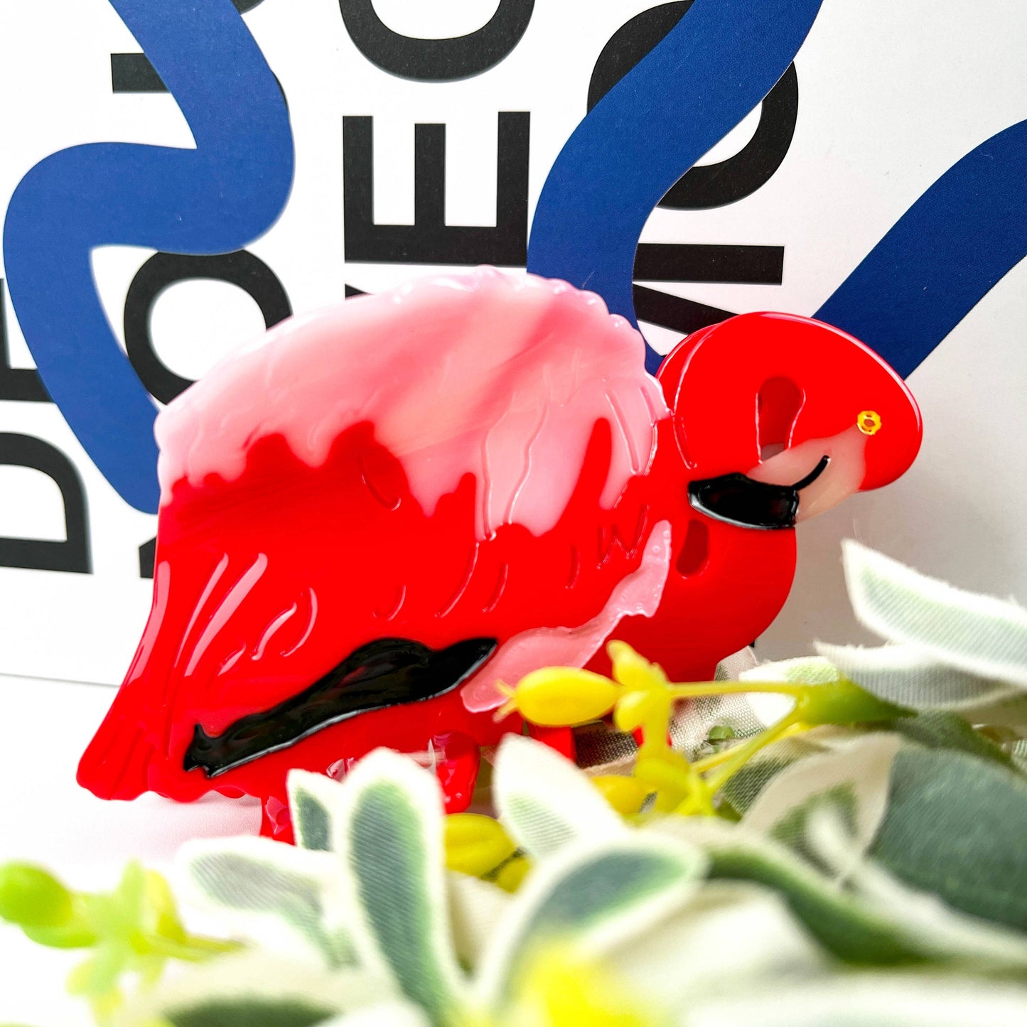 Flamingo Hair Clip,Acetate Animal Hair Claw