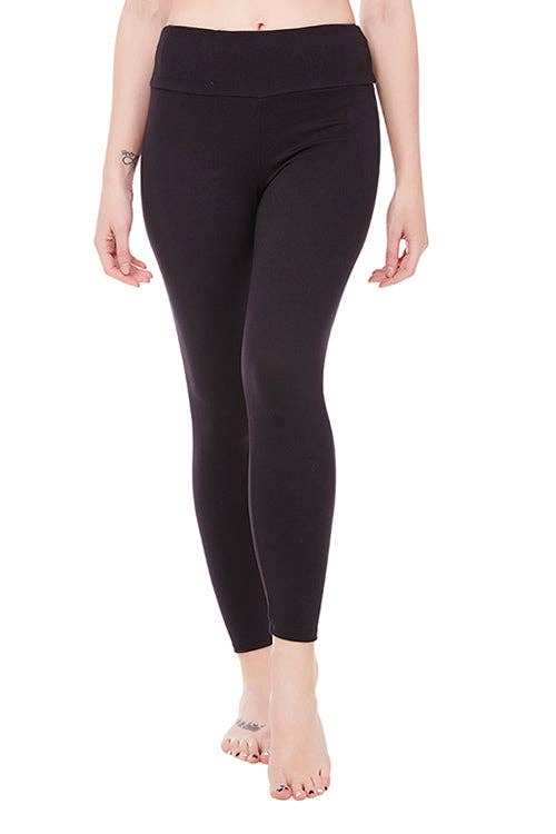 Black Cat Solid Leggings