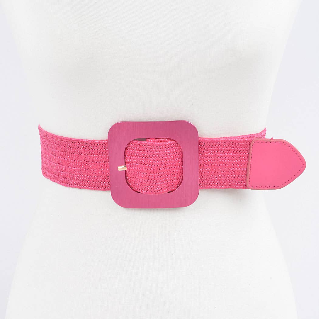 Faux Straw Elastic Belt