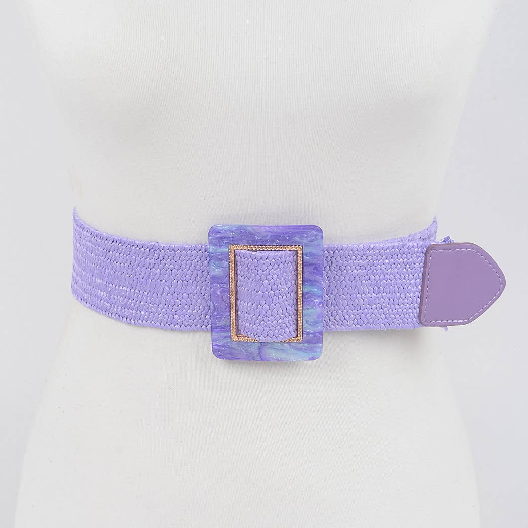 Square Buckle Stretch Belt