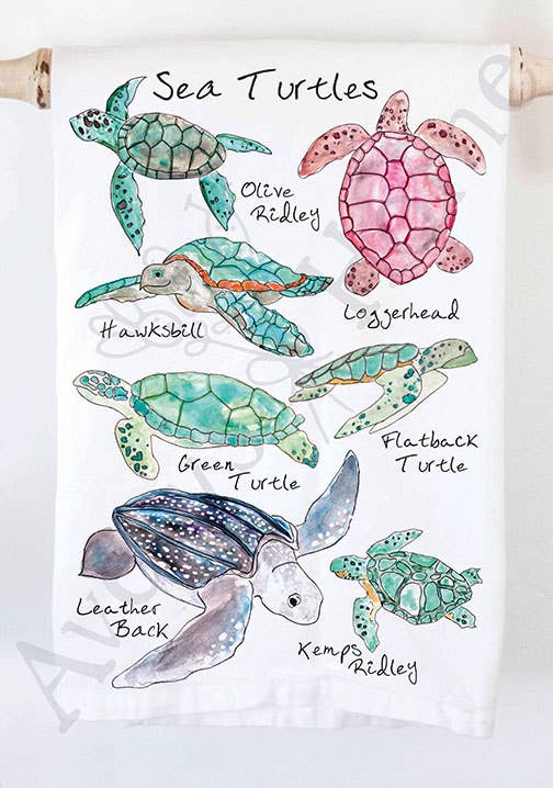 Sea Turtles Ocean Tea Towel