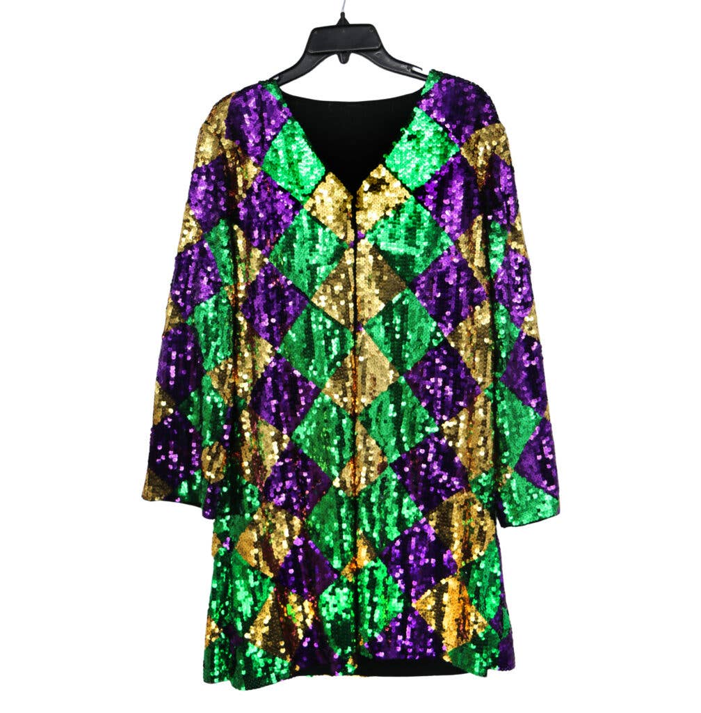 3859 - Mardi Gras Sequin Duster