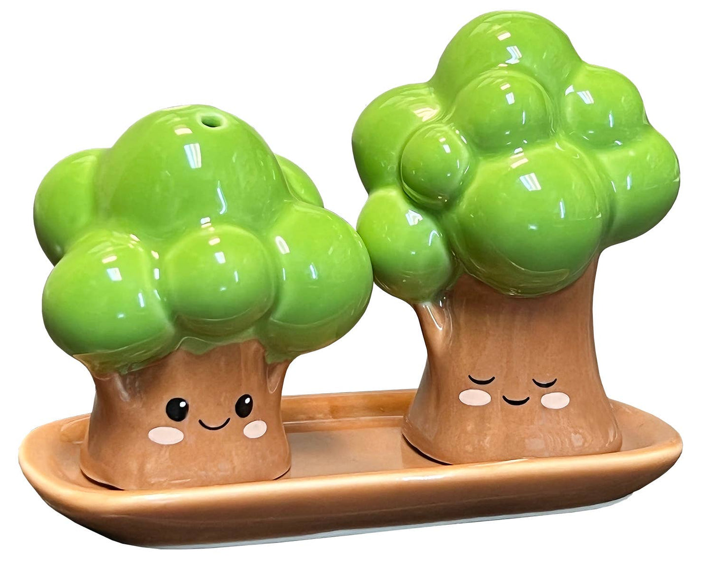 Grove Trees Salt & Pepper Set W/ Plate