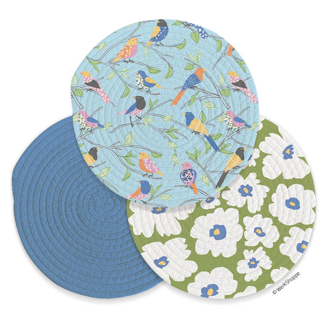 Floral & Finch Cotton Kitchen Trivets, Pot Holder, Hot Pad