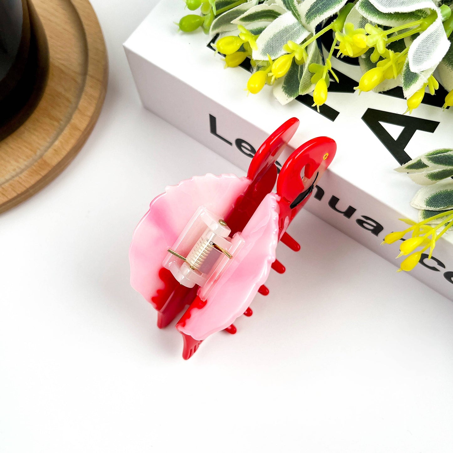 Flamingo Hair Clip,Acetate Animal Hair Claw