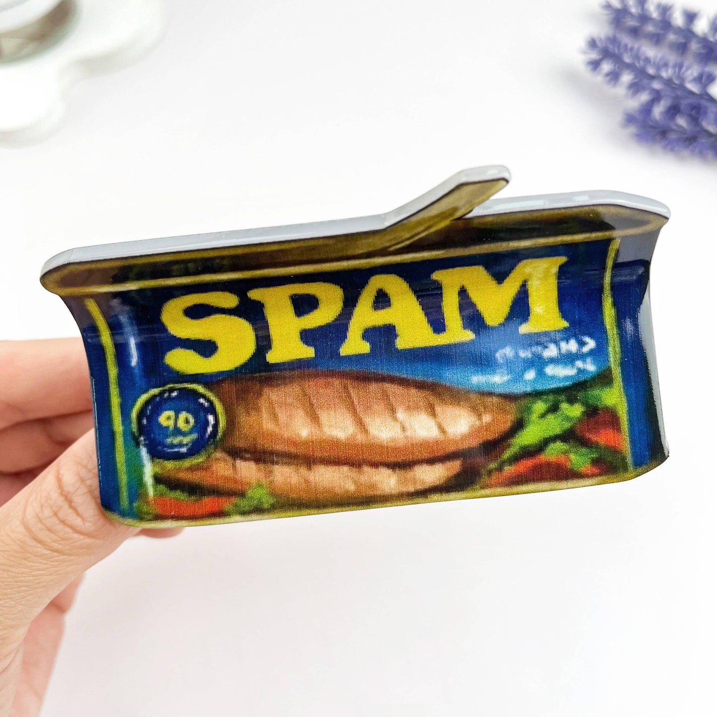 Spam Can Print Hair Claw Clip Novelty Food Cute