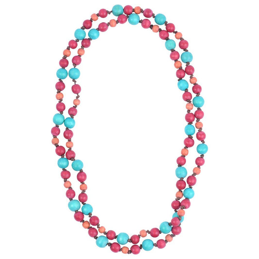 Necklace Vibrant Wood Bead