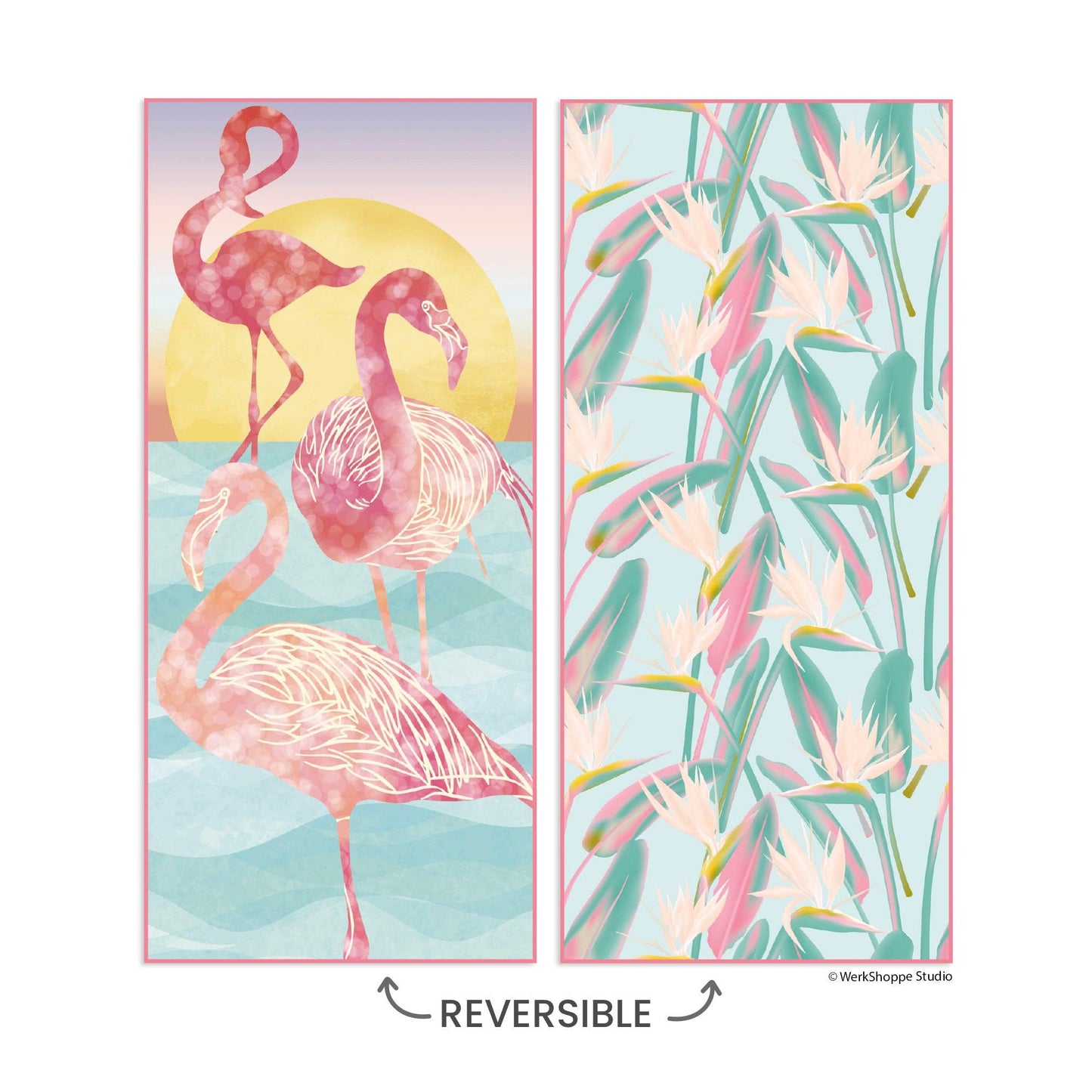 Flamingo Sunset Go Big Microfiber Beach Towel