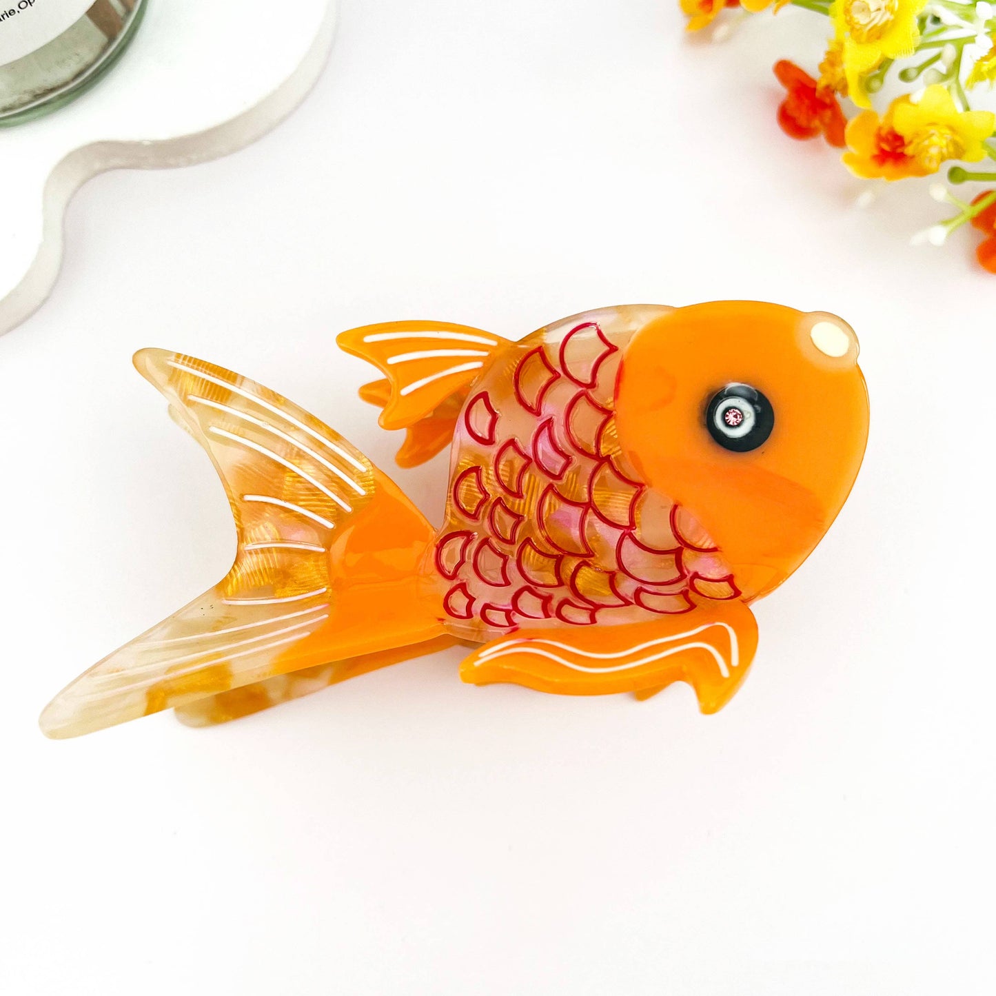 Goldfish Acetate Patchwork Hair Claw Clip
