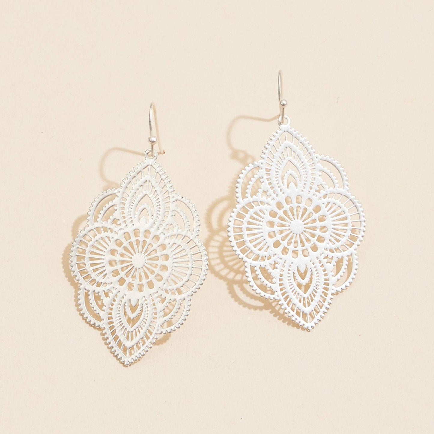 Moroccan Pattern Laser Cut Filigree Metal Earrings