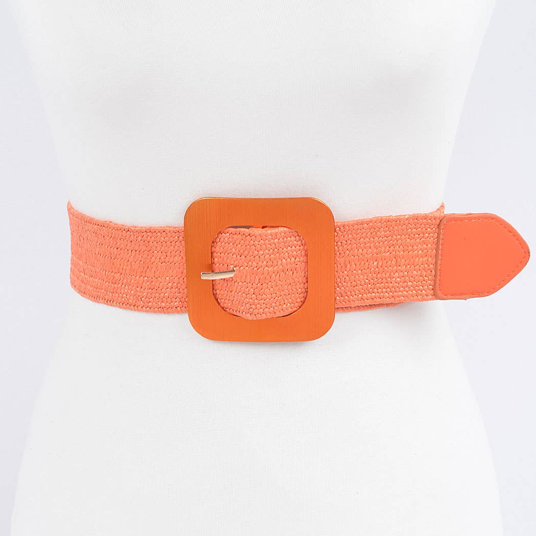 Faux Straw Elastic Belt