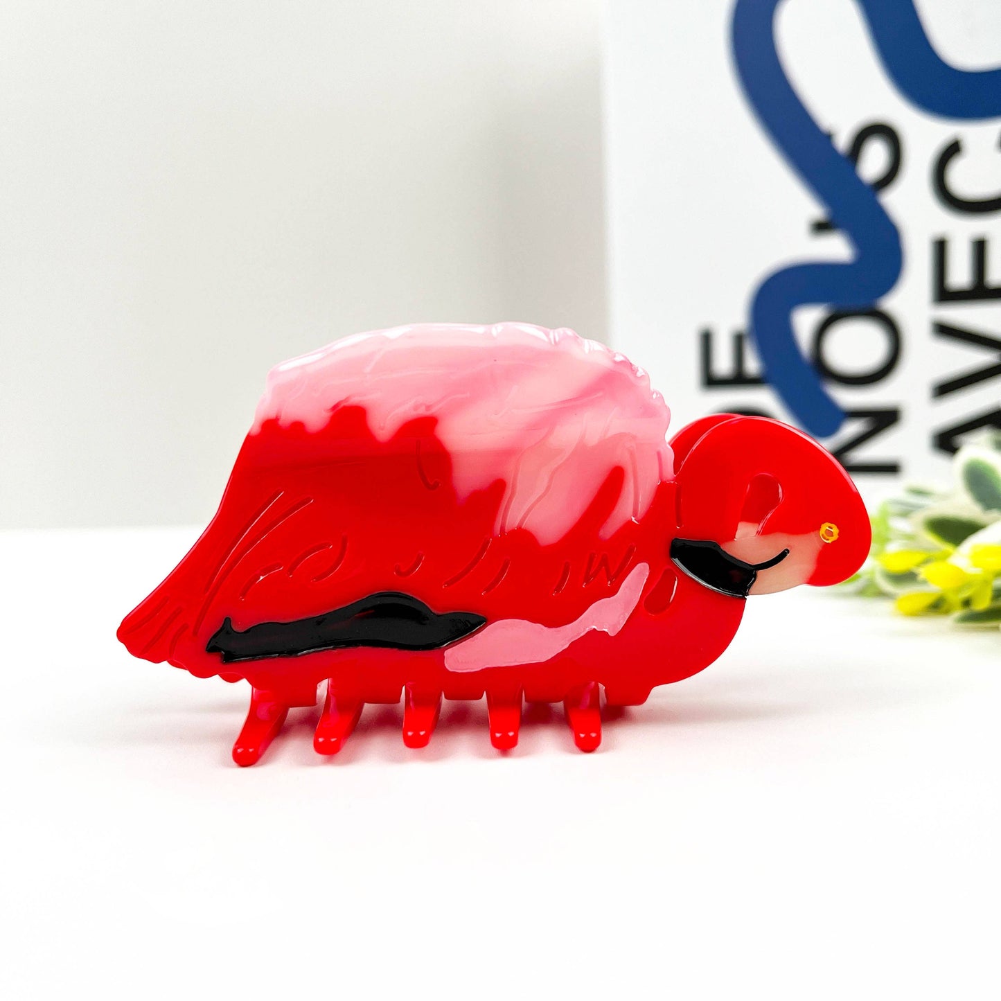 Flamingo Hair Clip,Acetate Animal Hair Claw