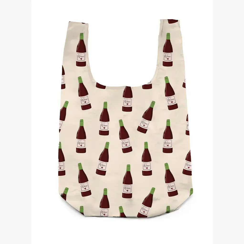 2-in-1 Bag Charm & Reusable Shopper Bag - "Wine" Bottle