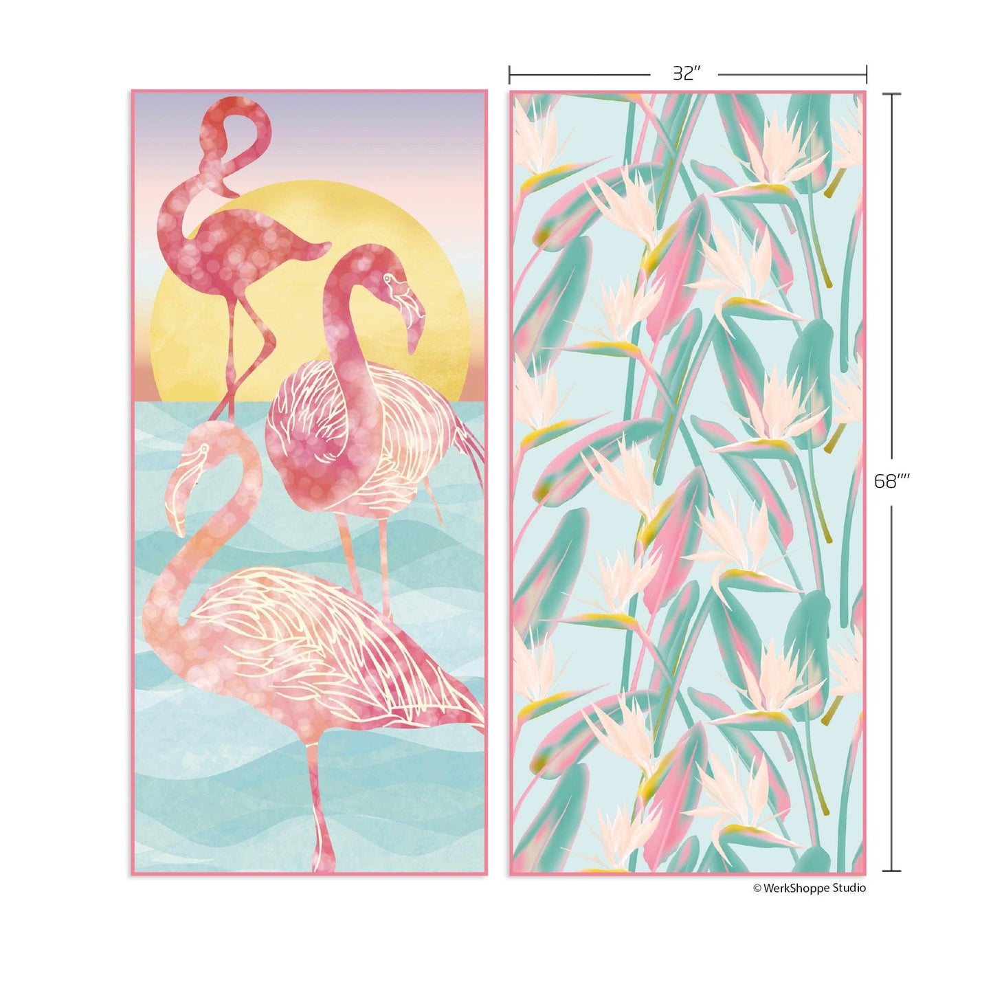 Flamingo Sunset Go Big Microfiber Beach Towel