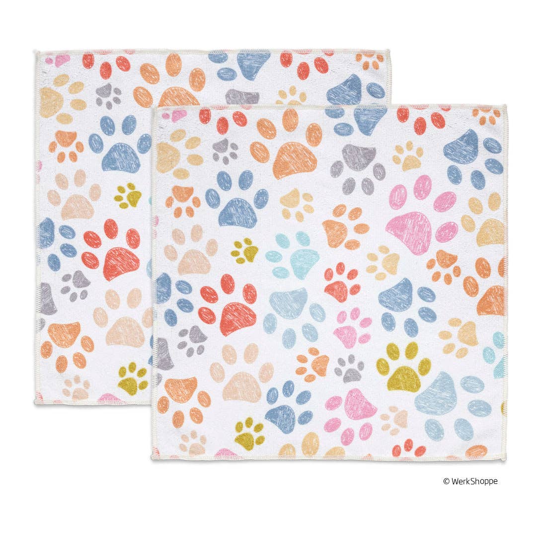 Paw Prints Microfiber Dog Paw Towels, Ultra Absorbent