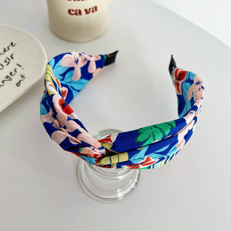Tropical Floral Twist Headband