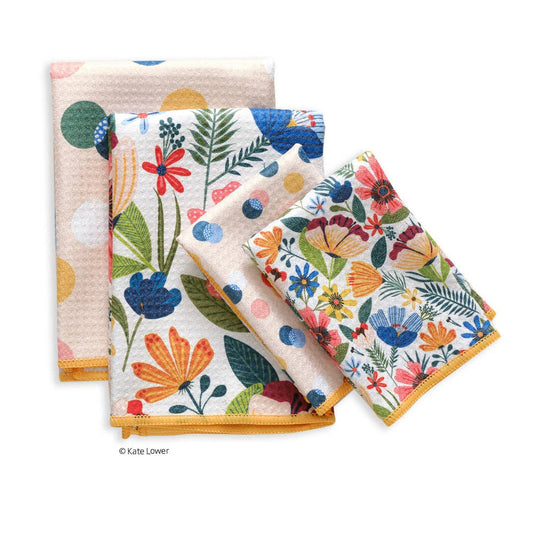 Field Of Flowers All Purpose Towel Set, Multi-Surface Cloths