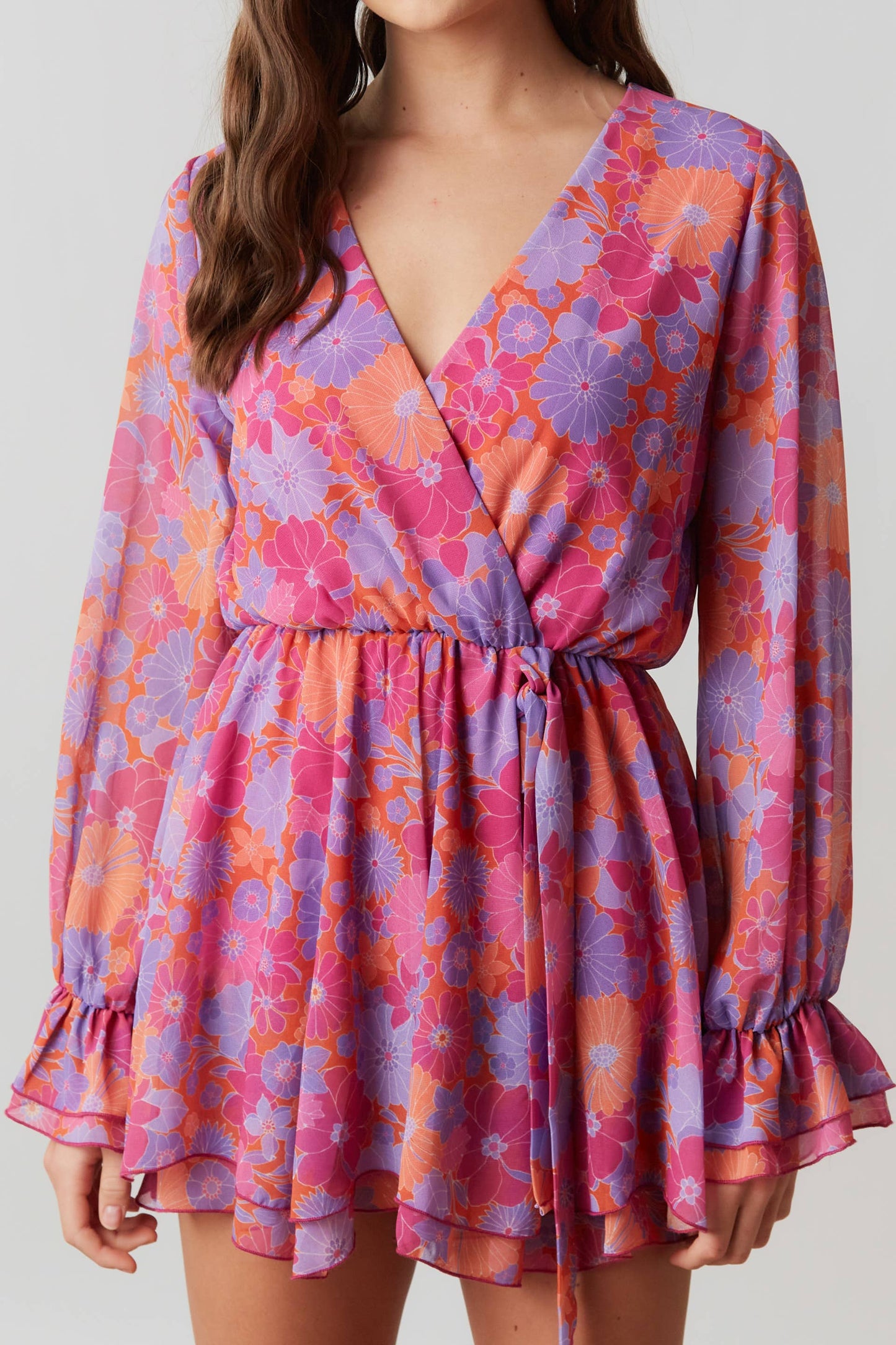 Chiffon Floral Print Romper