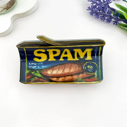 Spam Can Print Hair Claw Clip Novelty Food Cute