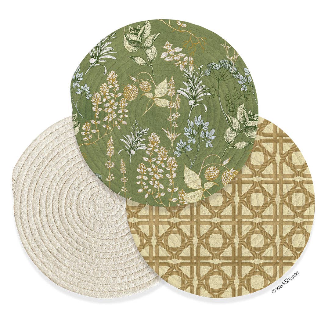 Kitchen Herbs Cotton Kitchen Trivets, Pot Holders, Hot Pads ok