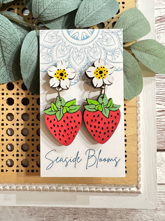 Strawberry hand painted lightweight maple wood posts 