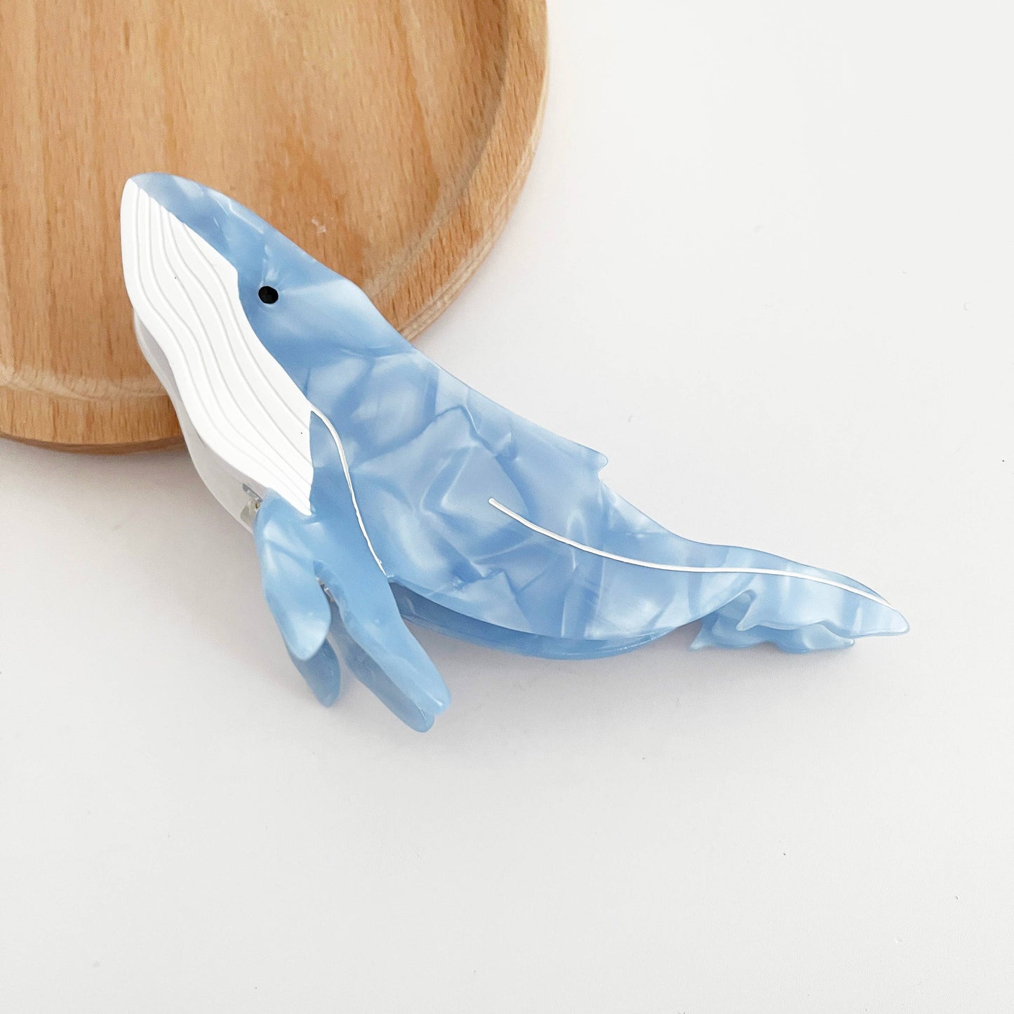 Light Blue Whale Claw Clip,Animal Hair Clip