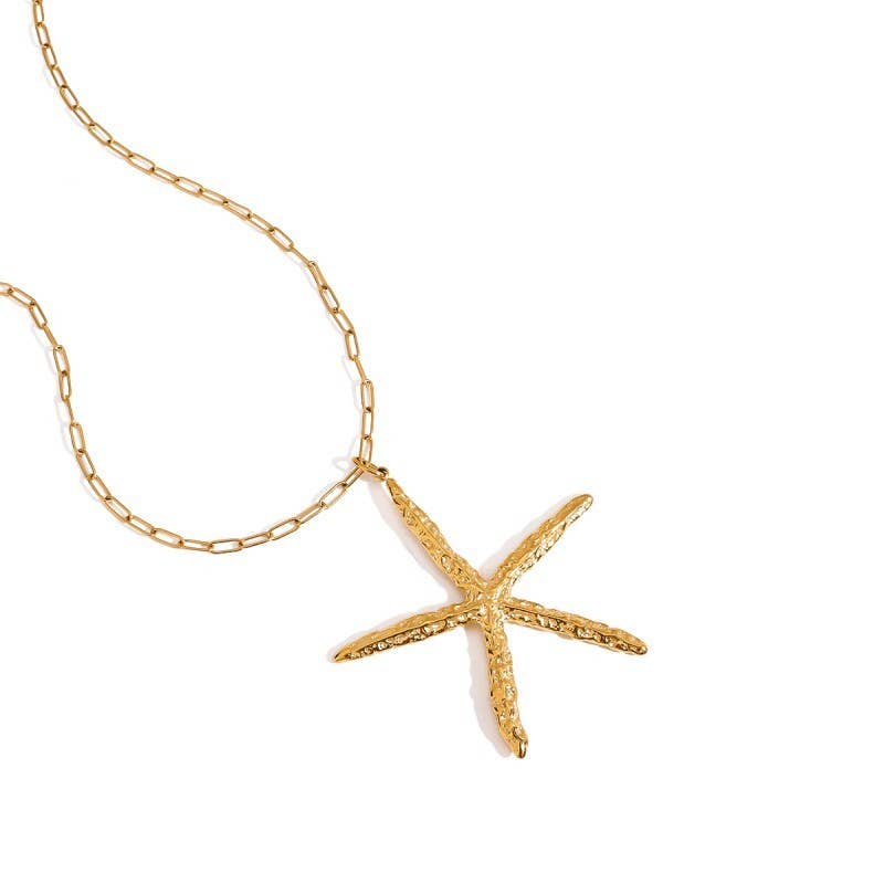 18K STAINLESS STEEL TARNISH FREE STARFISH NECKLACE