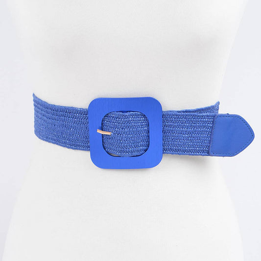 Faux Straw Elastic Belt