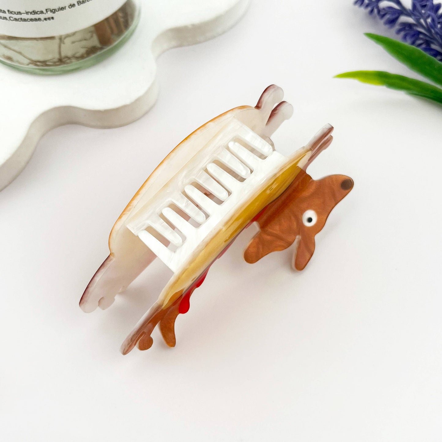 Hot Dog Dachshund Acrylic Hair Claw Clip