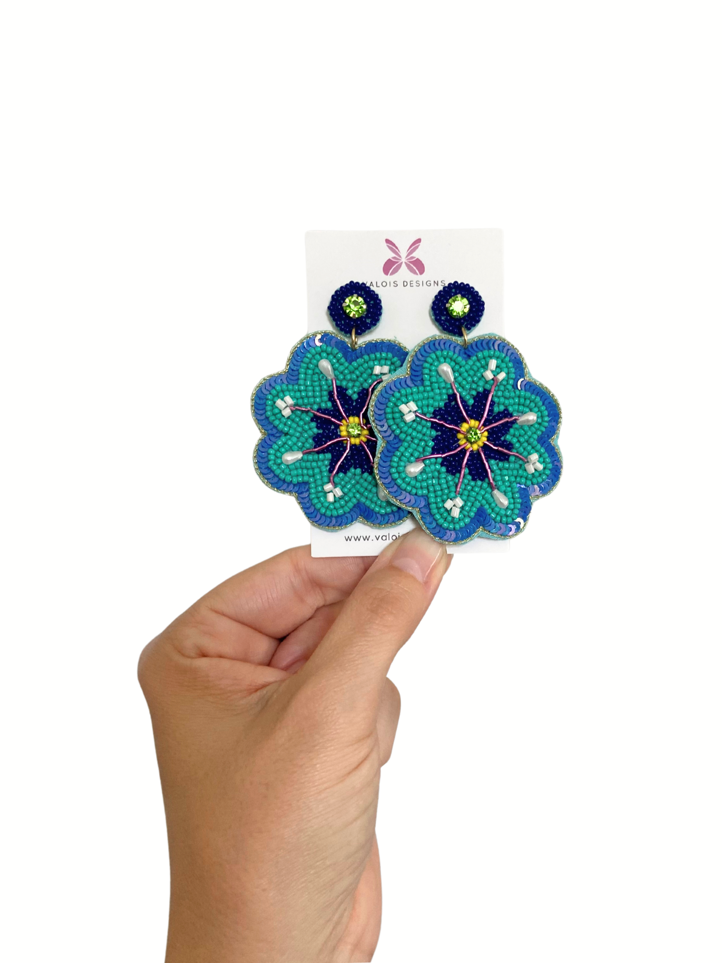 Blue Petunia Flower Earring