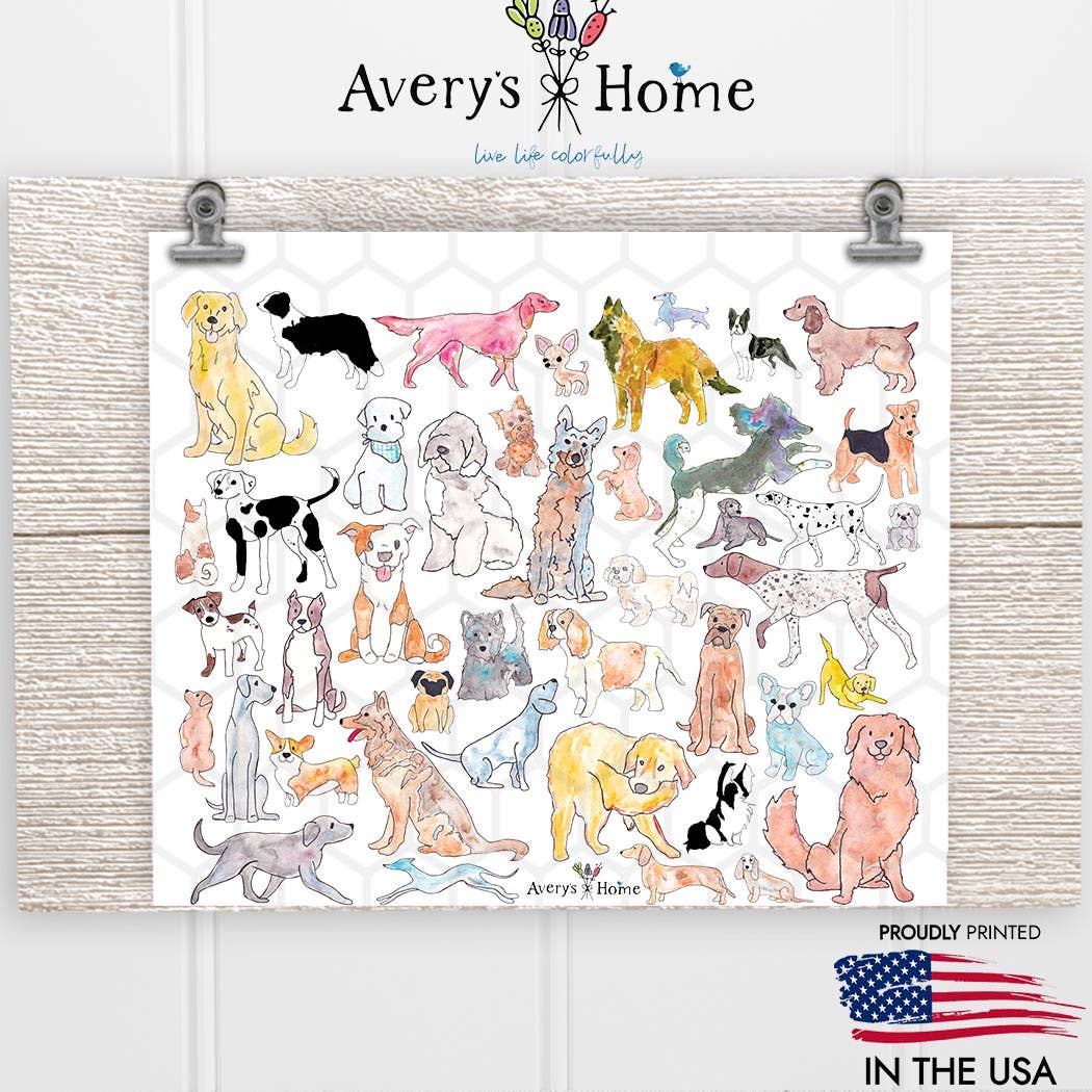 Dog Breeds Artwork Animal Pet Gift 20 oz USA Skinny Tumbler